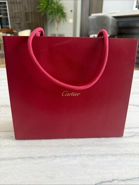 Cartier Red Shopping Bag with Rope Handles